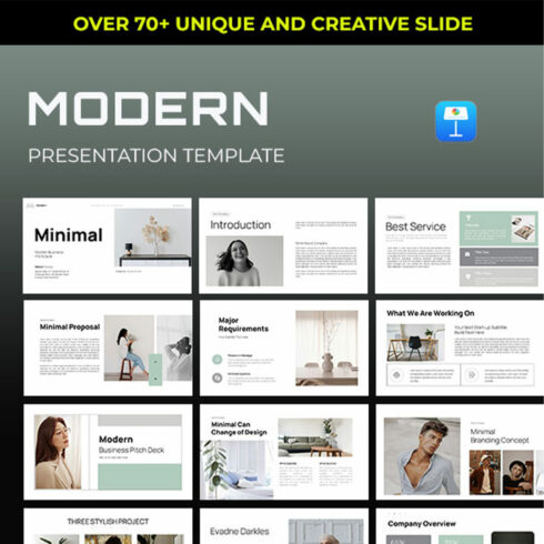 Modern minimal Keynote Business Pitch Deck Presentation cover image.