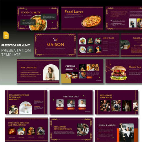 Restaurant Google Slide Presentation cover image.