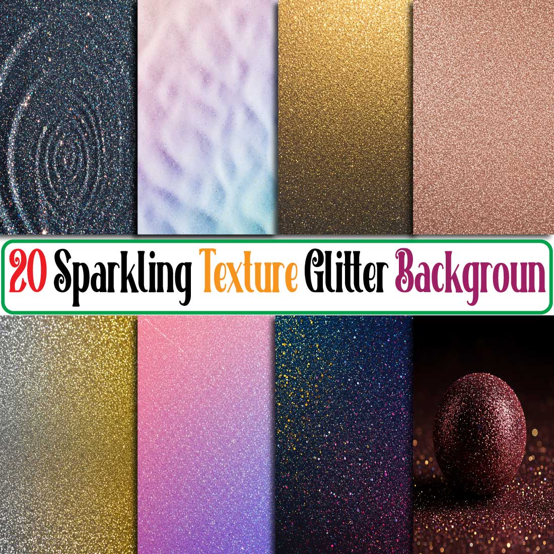 20 Sparkling Glitter Texture Background JPG Pack cover image.