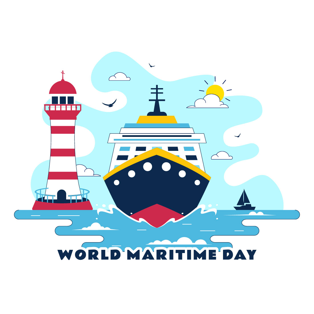 10 World Maritime Day Illustration preview image.