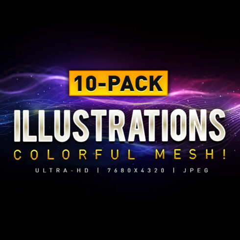 10-Pack Illustrations: Radiant Tech Mesh Backgrounds cover image.