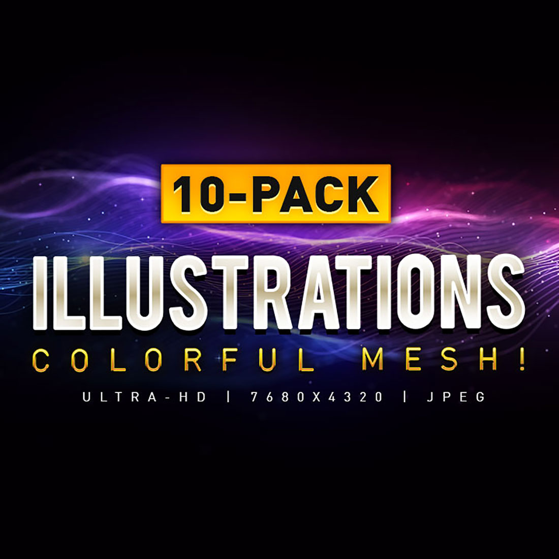 10-Pack Illustrations: Radiant Tech Mesh Backgrounds cover image.