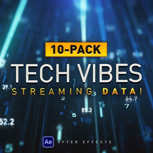 10-Pack Digital Tech Vibes! 4K Streaming Data Backgrounds cover image.