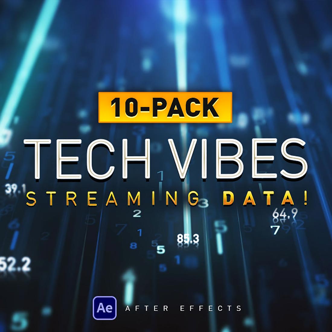 10-Pack Digital Tech Vibes! 4K Streaming Data Backgrounds cover image.
