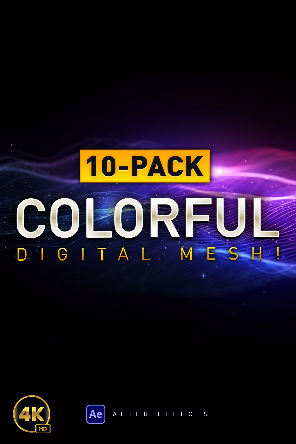 Stunning 10-Pack Offer: Vibrant Digital Mesh Backgrounds! pinterest preview image.