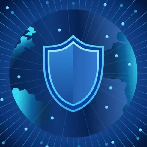 Global Cybersecurity Shield Vector cover image.