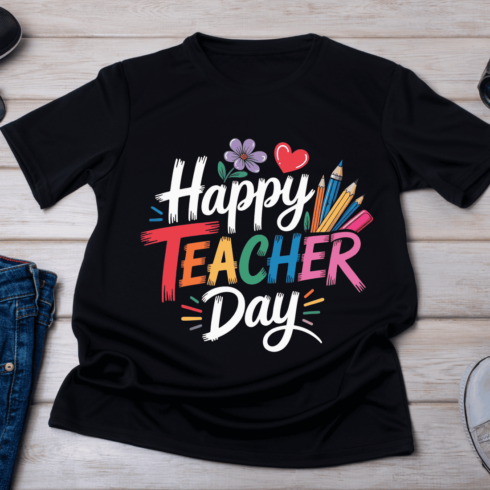 Happy Teacher's Day Celebration T-Shirt Design cover image.