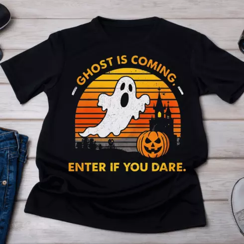 Distressed Jack-o-Lantern Ghost T-Shirt Design cover image.
