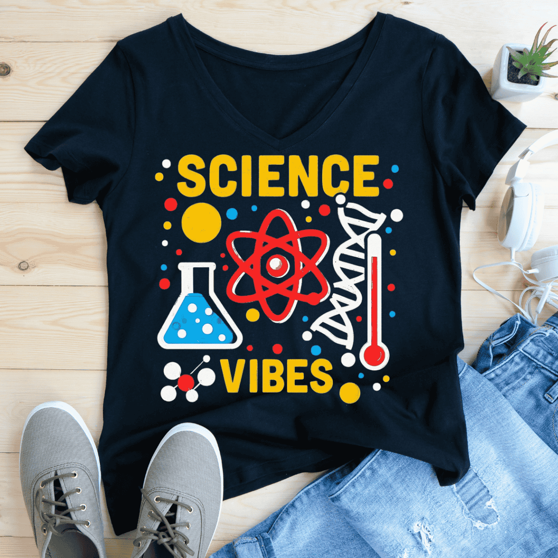 Science Vibes PNG for T-Shirt Design preview image.
