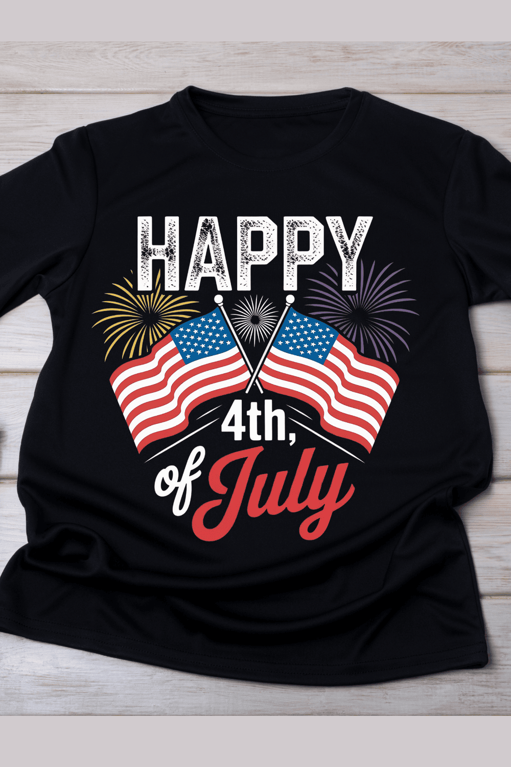 Happy 4th of July Celebration T-Shirt Design pinterest preview image.