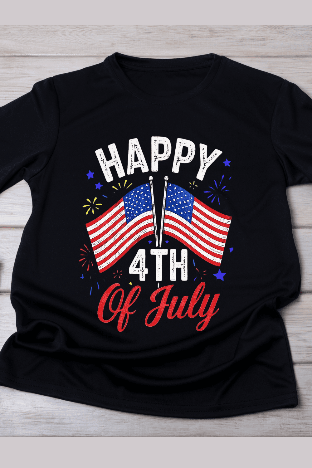 USA Holiday Festive T-Shirt Design pinterest preview image.