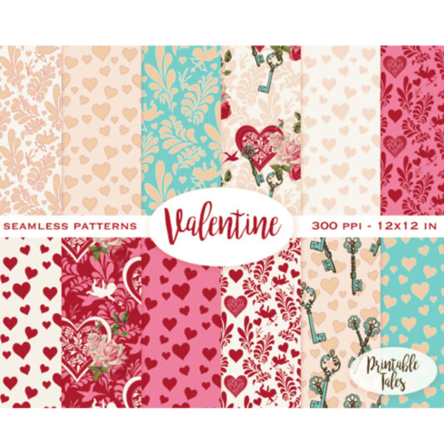 Valentine's Day Seamless Patterns cover image.