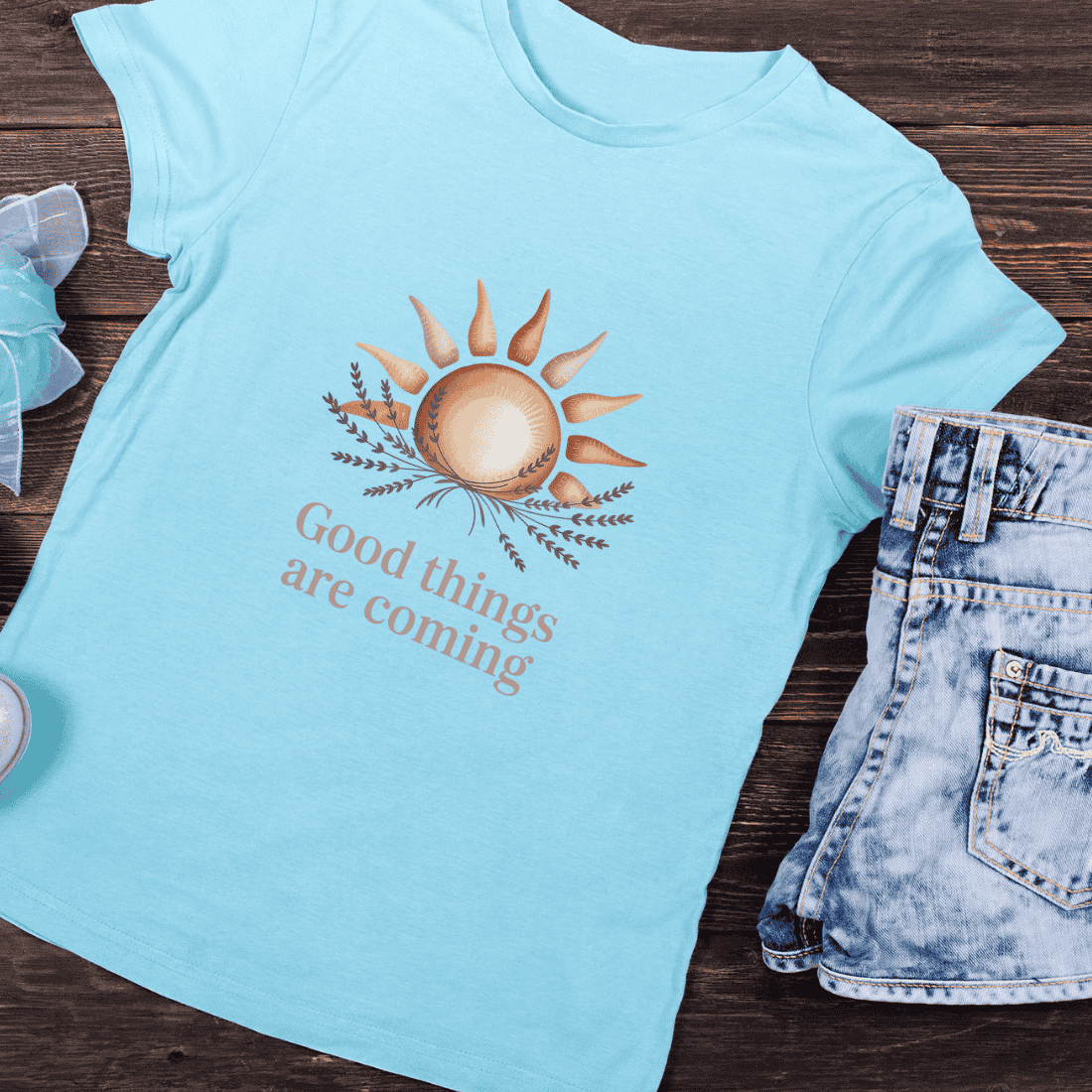 Inspirational Sun T-Shirt Design preview image.
