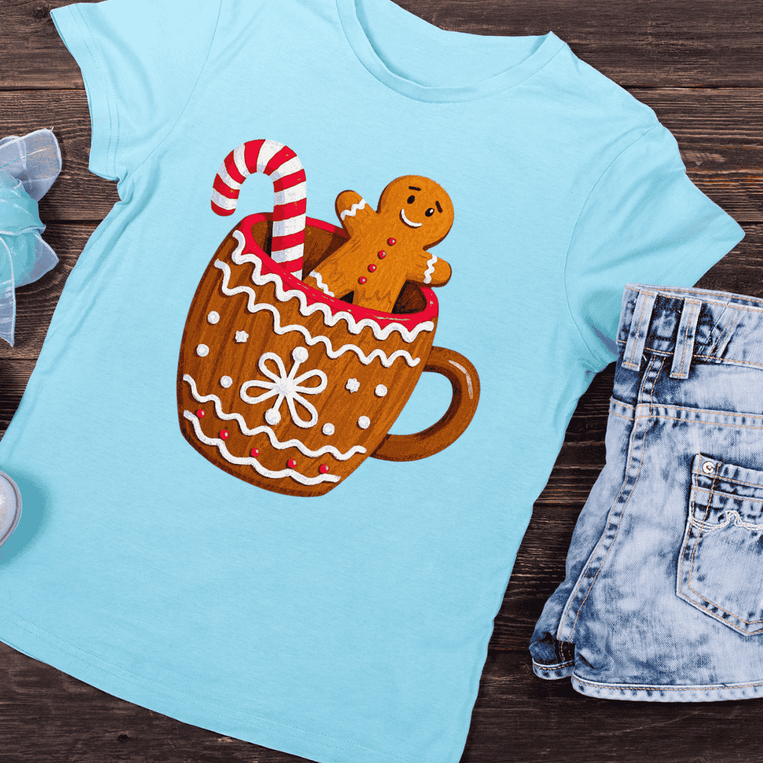 Holiday Drink Mug T-Shirt Design preview image.