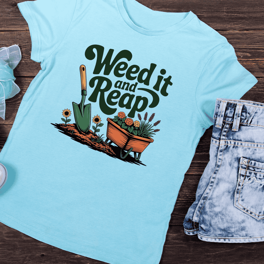 Gardening Typography T-Shirt Design preview image.
