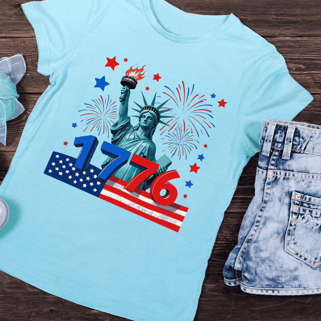 Freedom Day 1776 T-Shirt Design preview image.