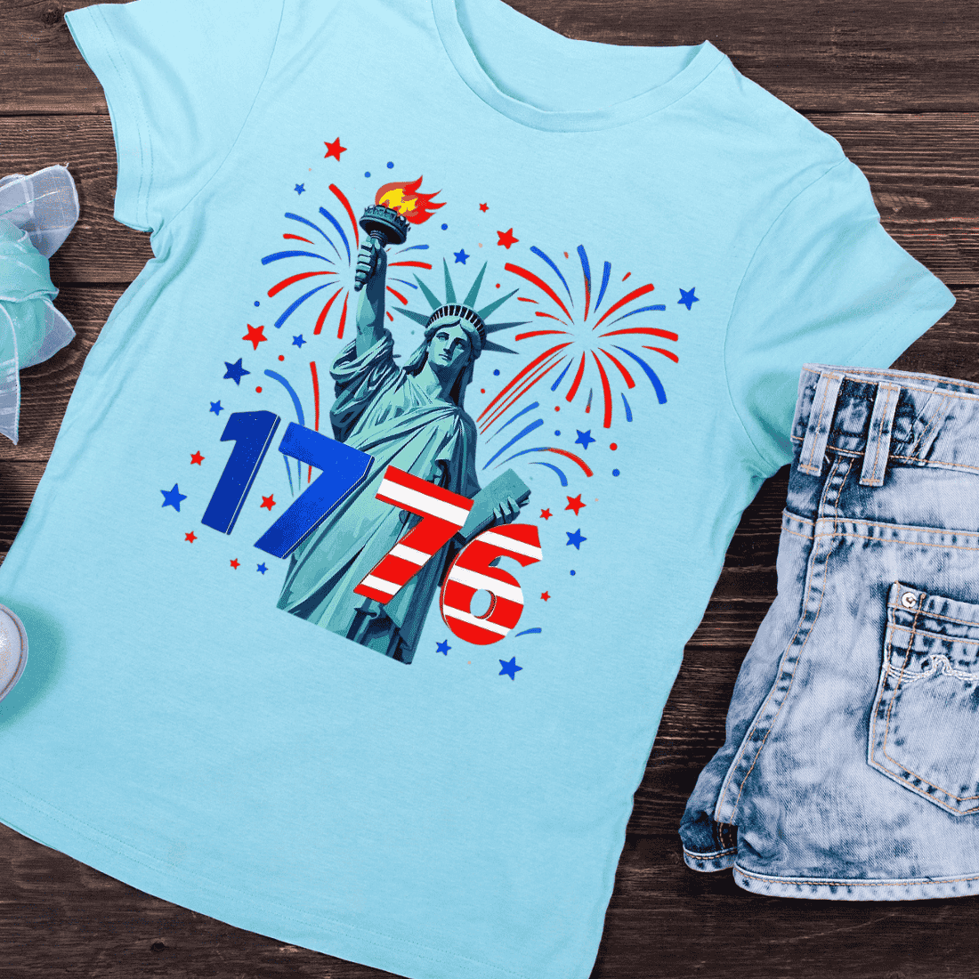 American Independence Celebration T-Shirt Design preview image.