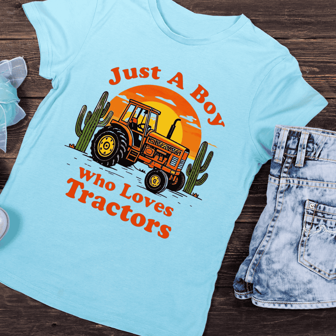 Retro Tractor T-Shirt Design preview image.