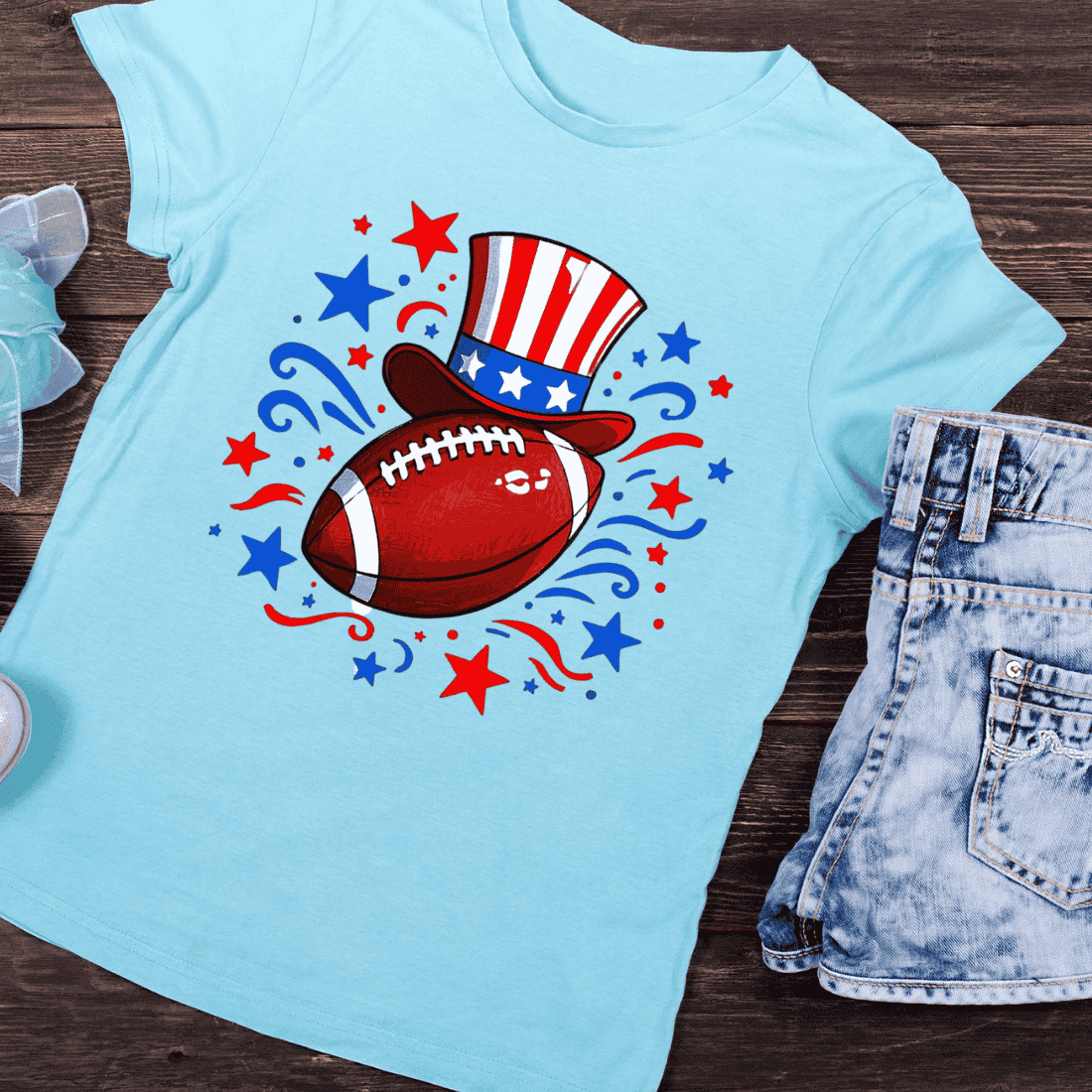 Independence Day Sports T-Shirt Design preview image.