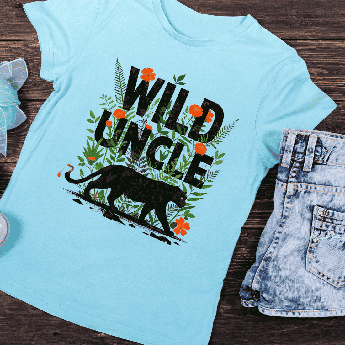 Vibrant Wild Uncle Nature T-Shirt Design preview image.