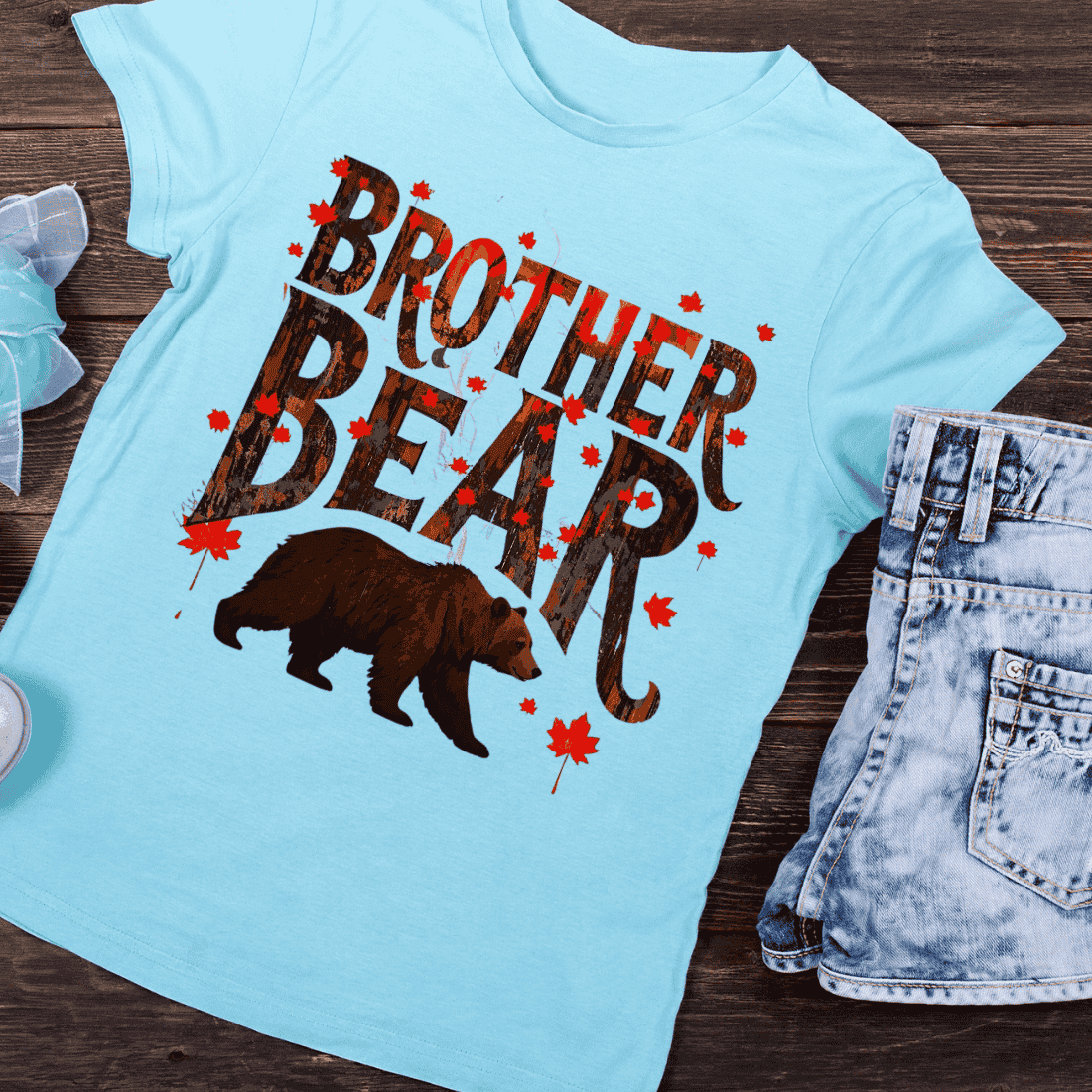 Brother Bear Woodland T-Shirt Design preview image.