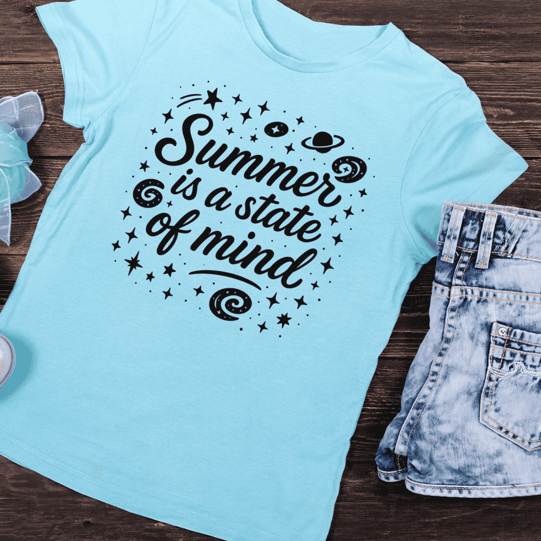 Summer is a State of Mind T-Shirt Design preview image.