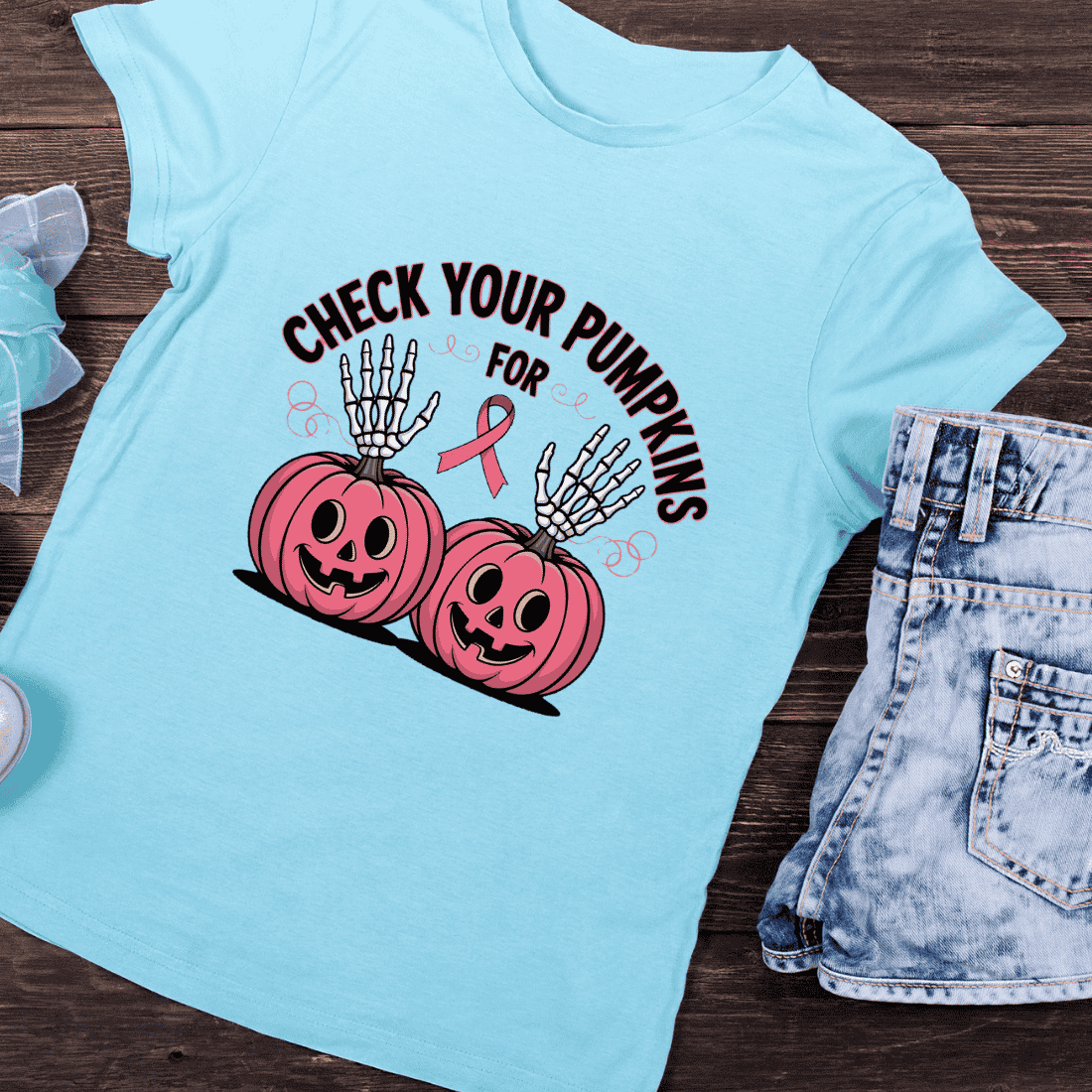 Check Your Pumpkins T-Shirt Design preview image.