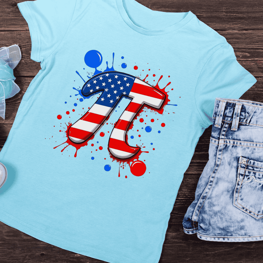 314 Celebration with USA Flag T-Shirt Design preview image.