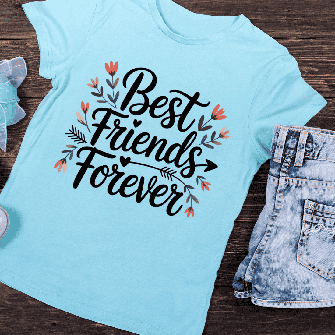 Best Friends Forever PNG for T-Shirt Design preview image.