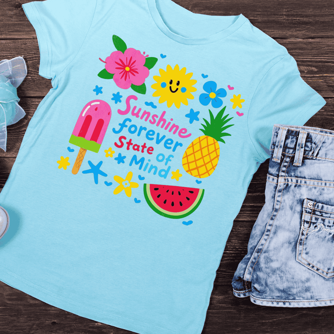 Beach Lifestyle Positive Quote T-Shirt Design preview image.