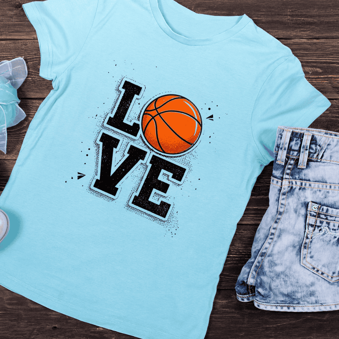 Basketball LOVE PNG for T-Shirt Design preview image.