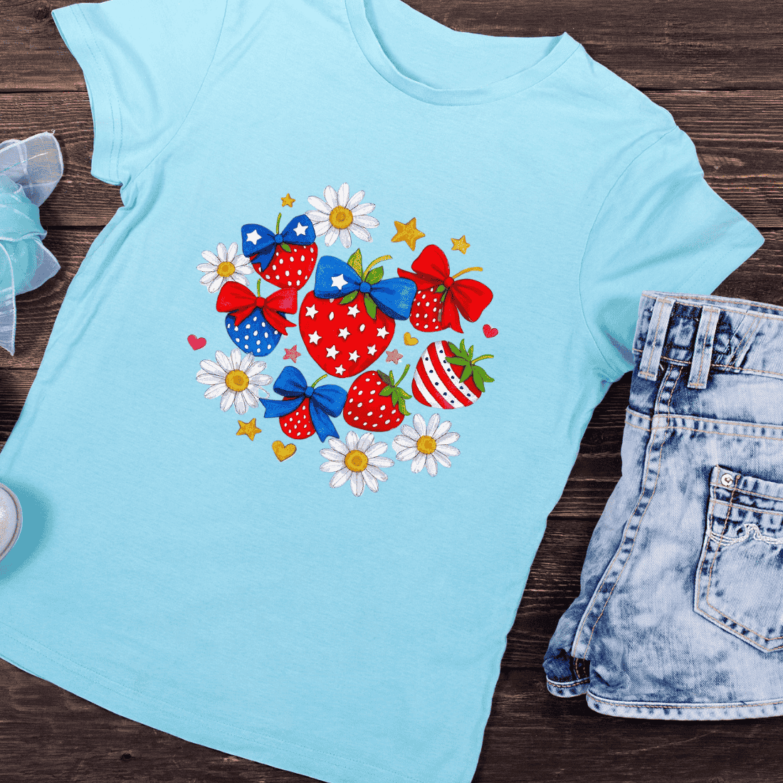 Fourth of July Berry T-Shirt Design preview image.