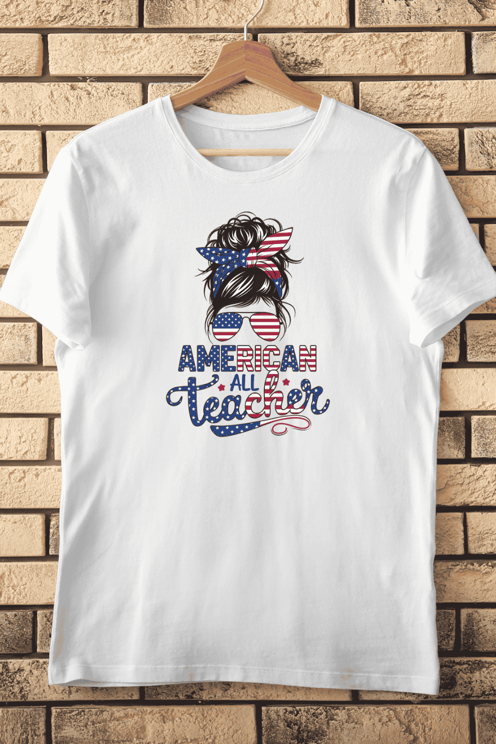 4th of July Teacher T-Shirt Design pinterest preview image.