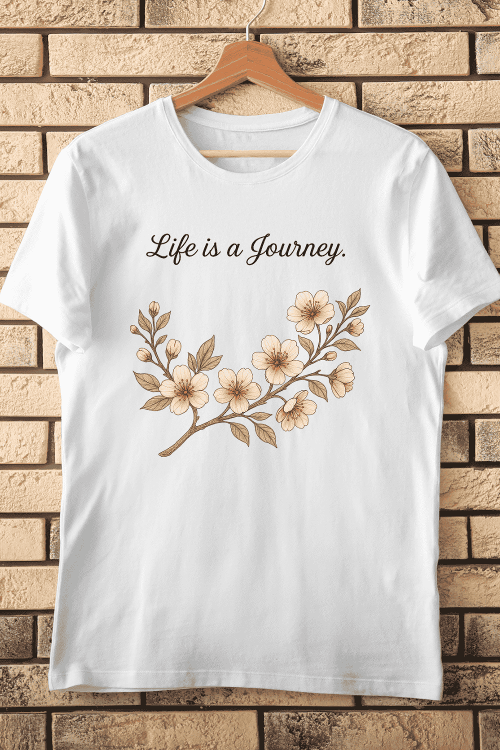 Life is a Journey Floral PNG T-Shirt Design pinterest preview image.