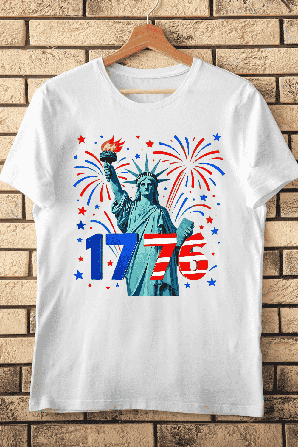 American Independence Celebration T-Shirt Design pinterest preview image.