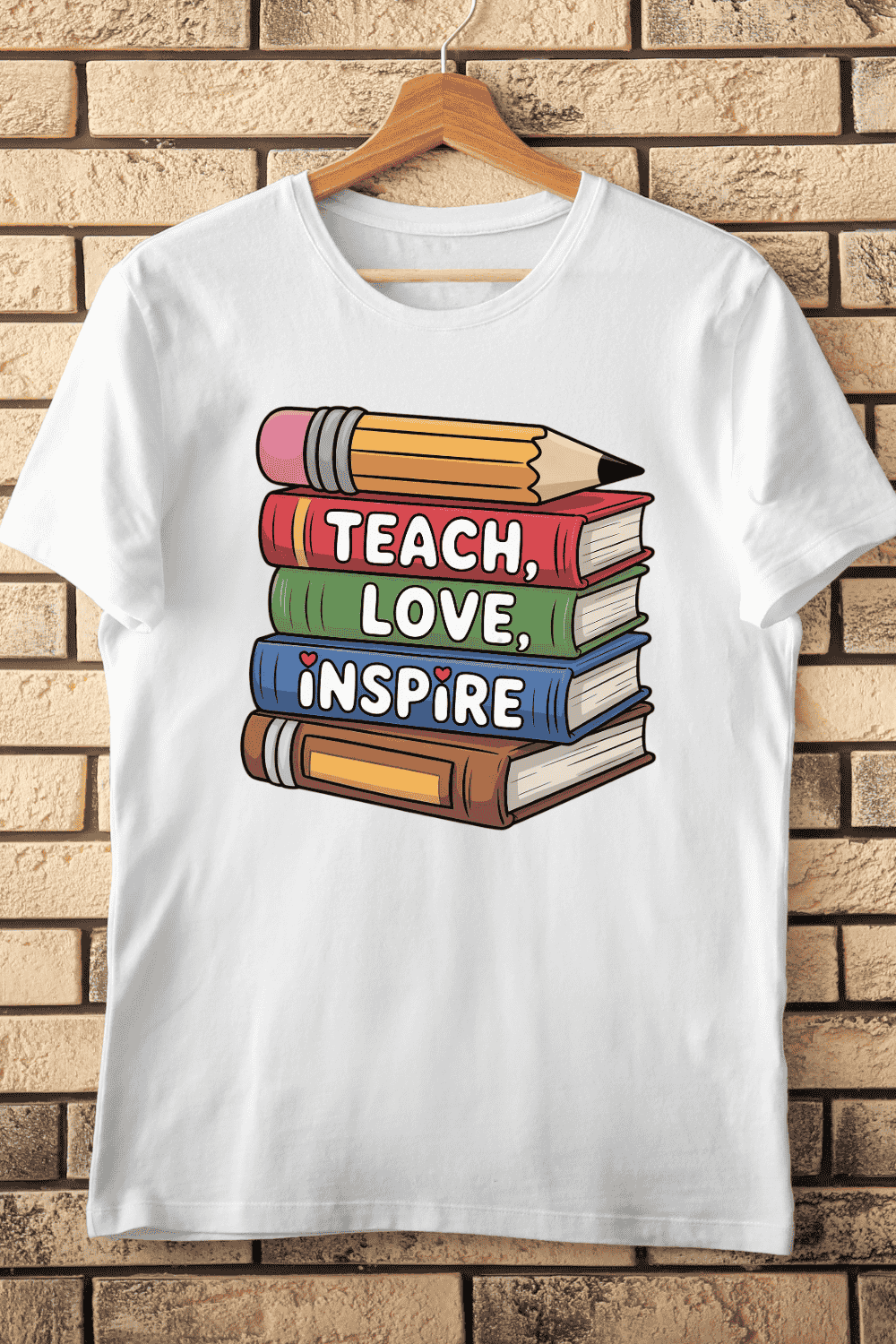 School Supplies Art with Inspirational T-Shirt Design pinterest preview image.