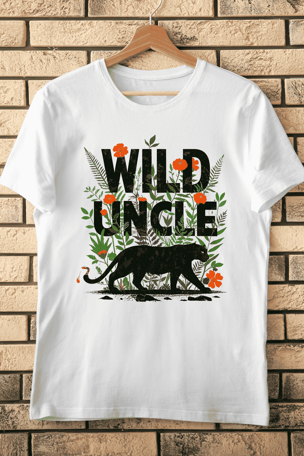 Vibrant Wild Uncle Nature T-Shirt Design pinterest preview image.