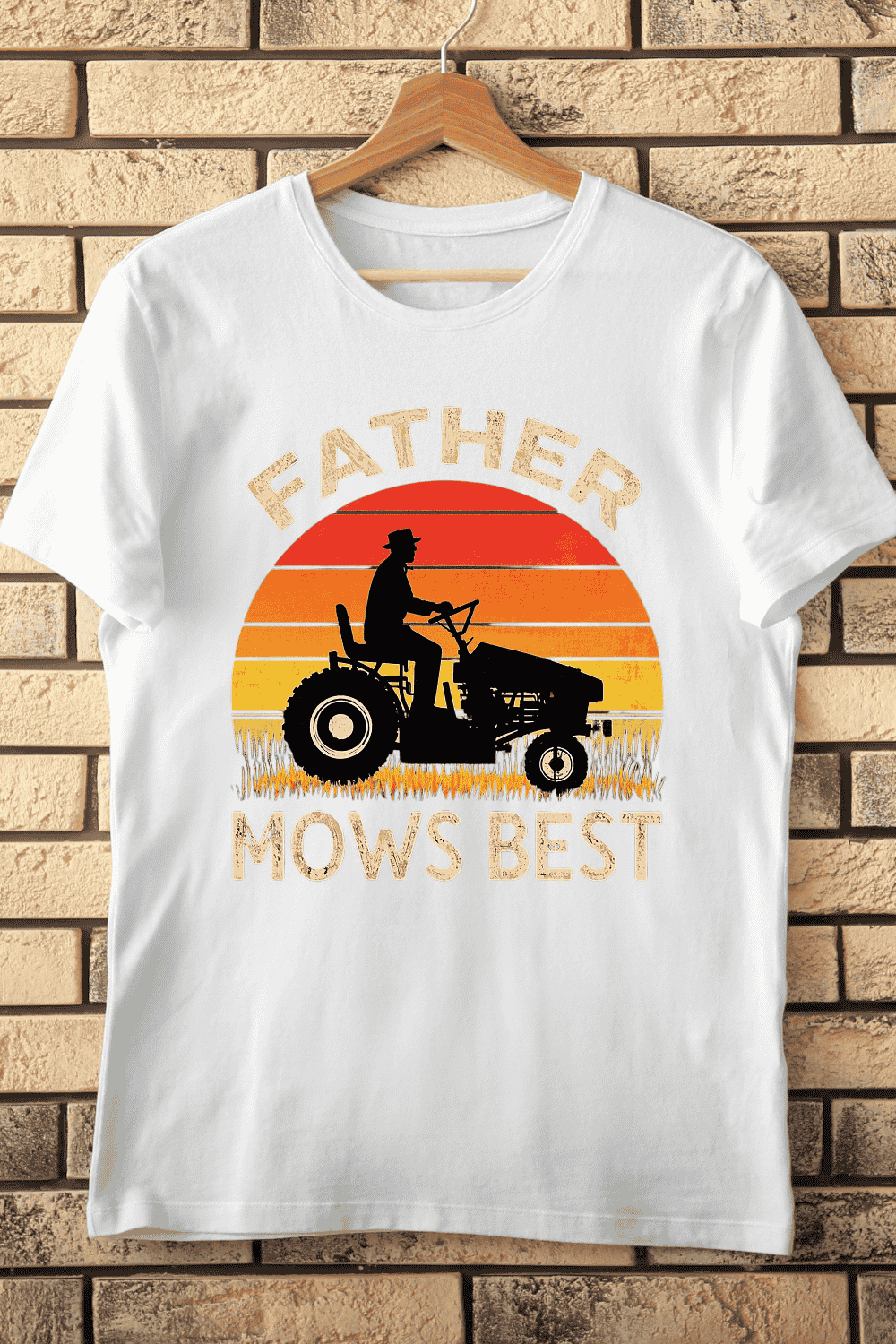 Happy Father's Day Mowing T-Shirt Design pinterest preview image.