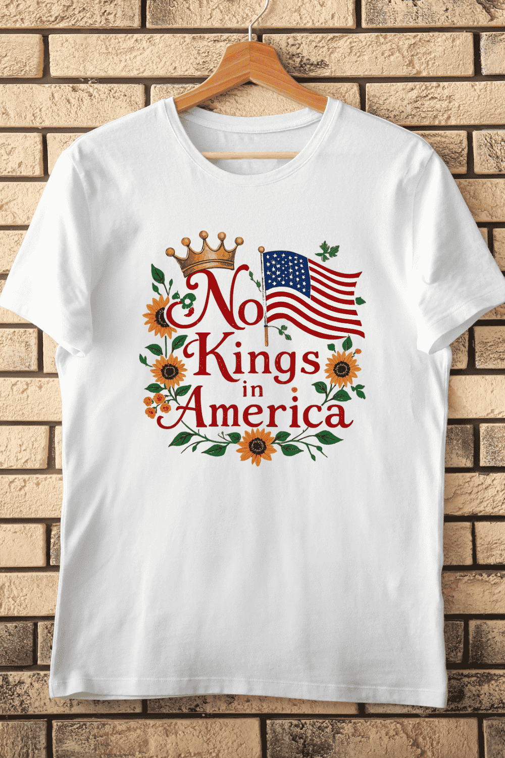 American History Floral T-Shirt Design pinterest preview image.