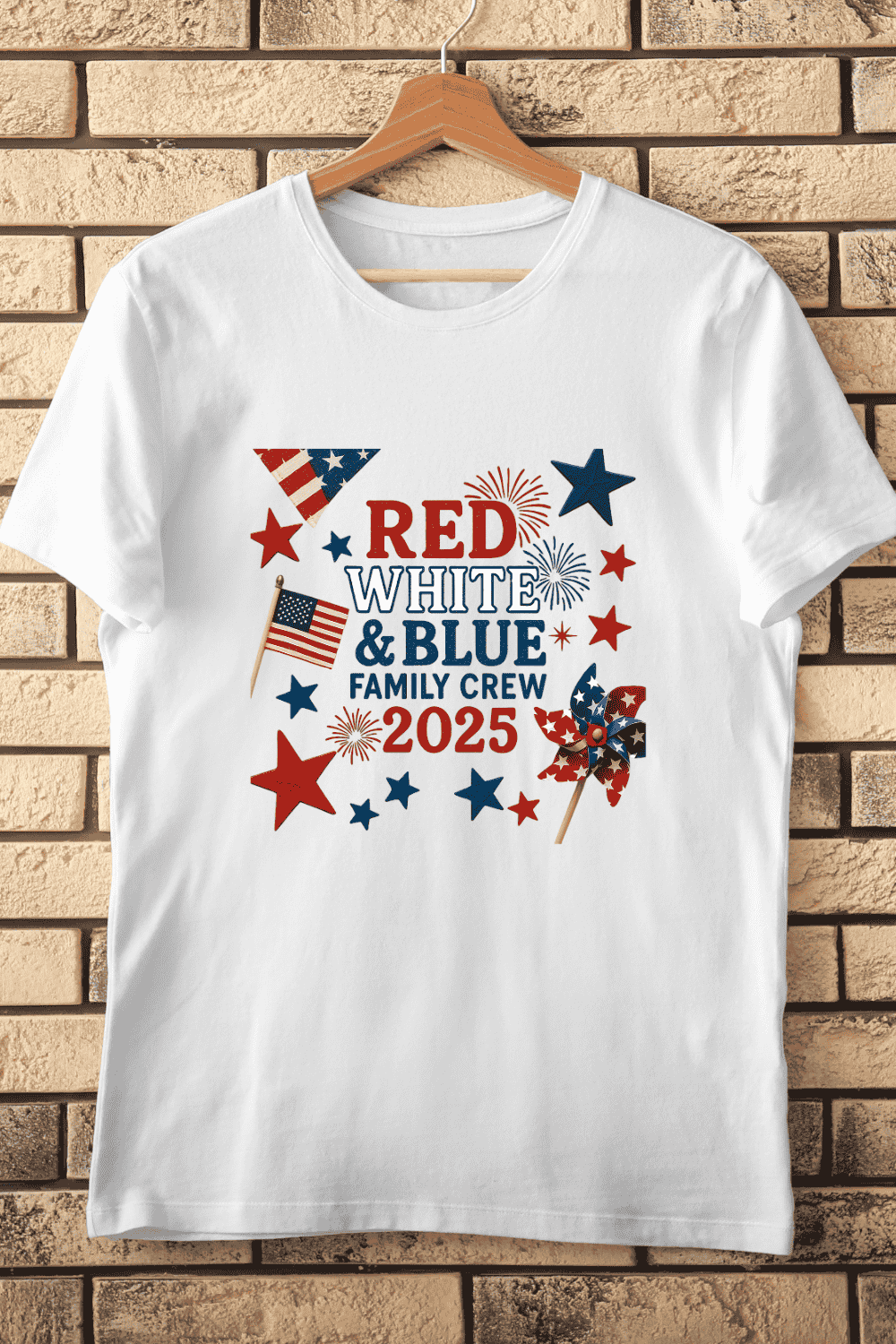 4th of July Patriotic Family T-Shirt Design pinterest preview image.