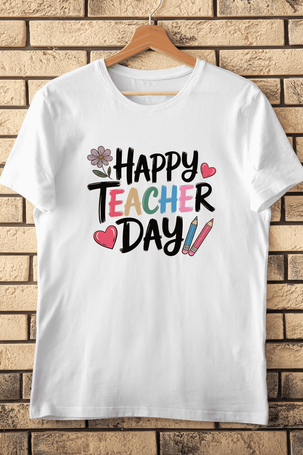 Teacher Appreciation Holiday T-Shirt Design pinterest preview image.