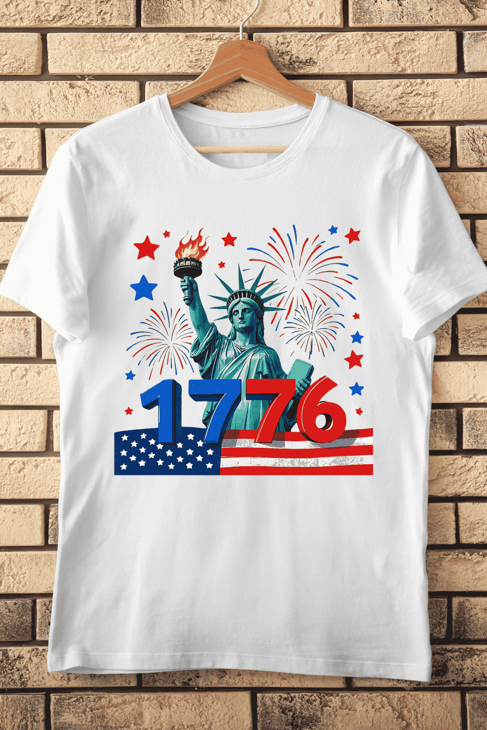 Freedom Day 1776 T-Shirt Design pinterest preview image.