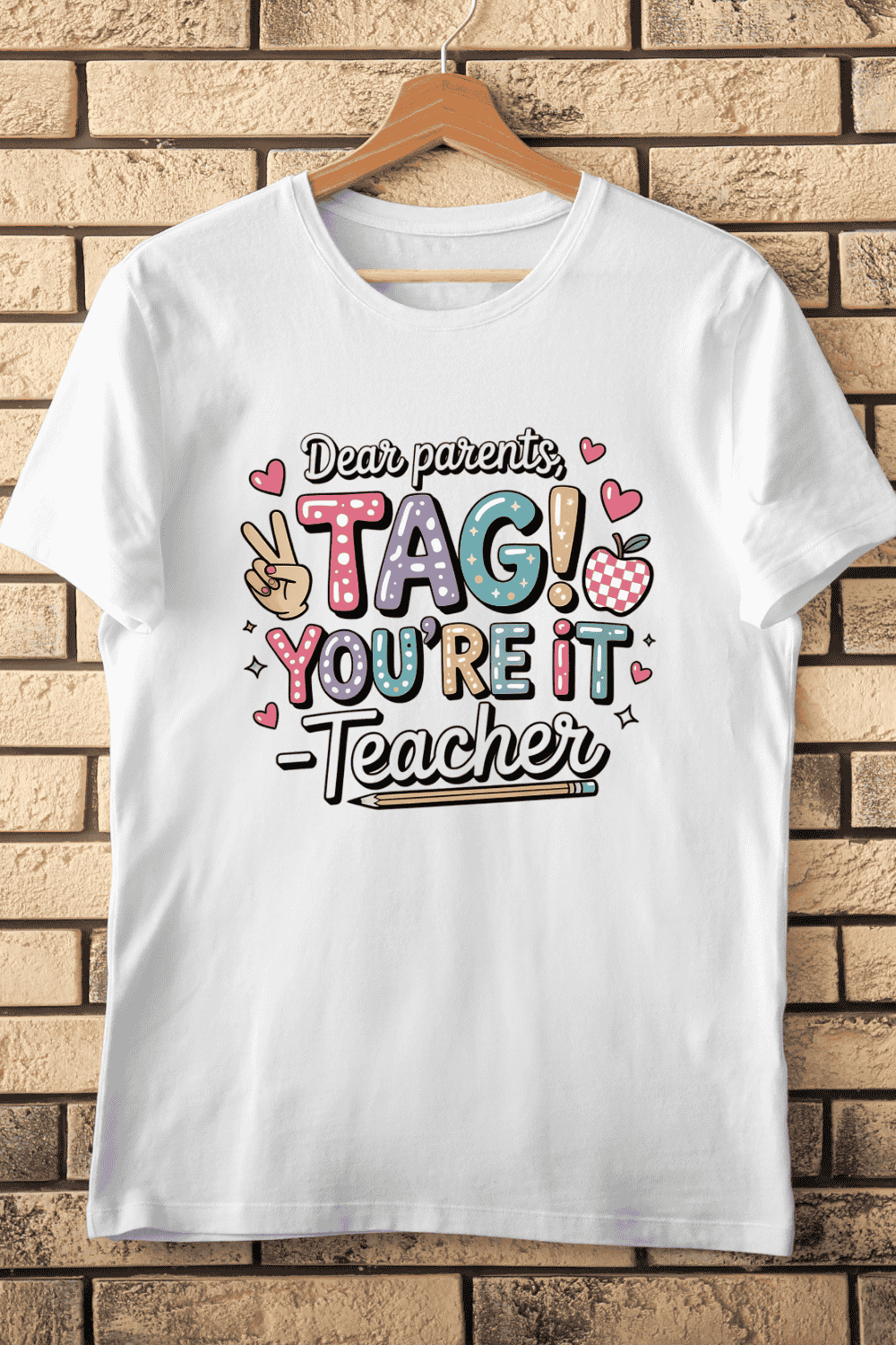 Funny Teacher Appreciation T-Shirt Design pinterest preview image.