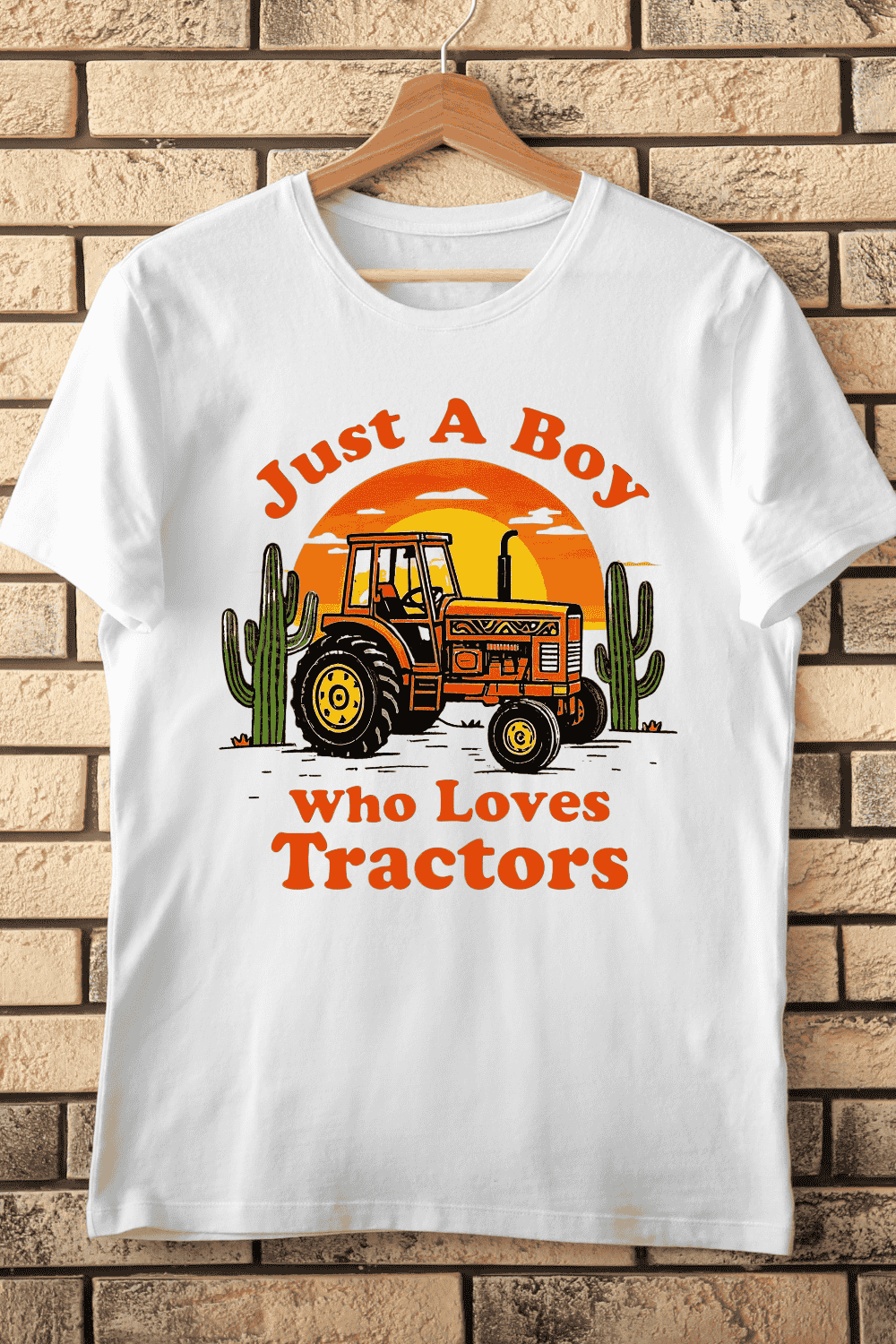 Retro Tractor T-Shirt Design pinterest preview image.