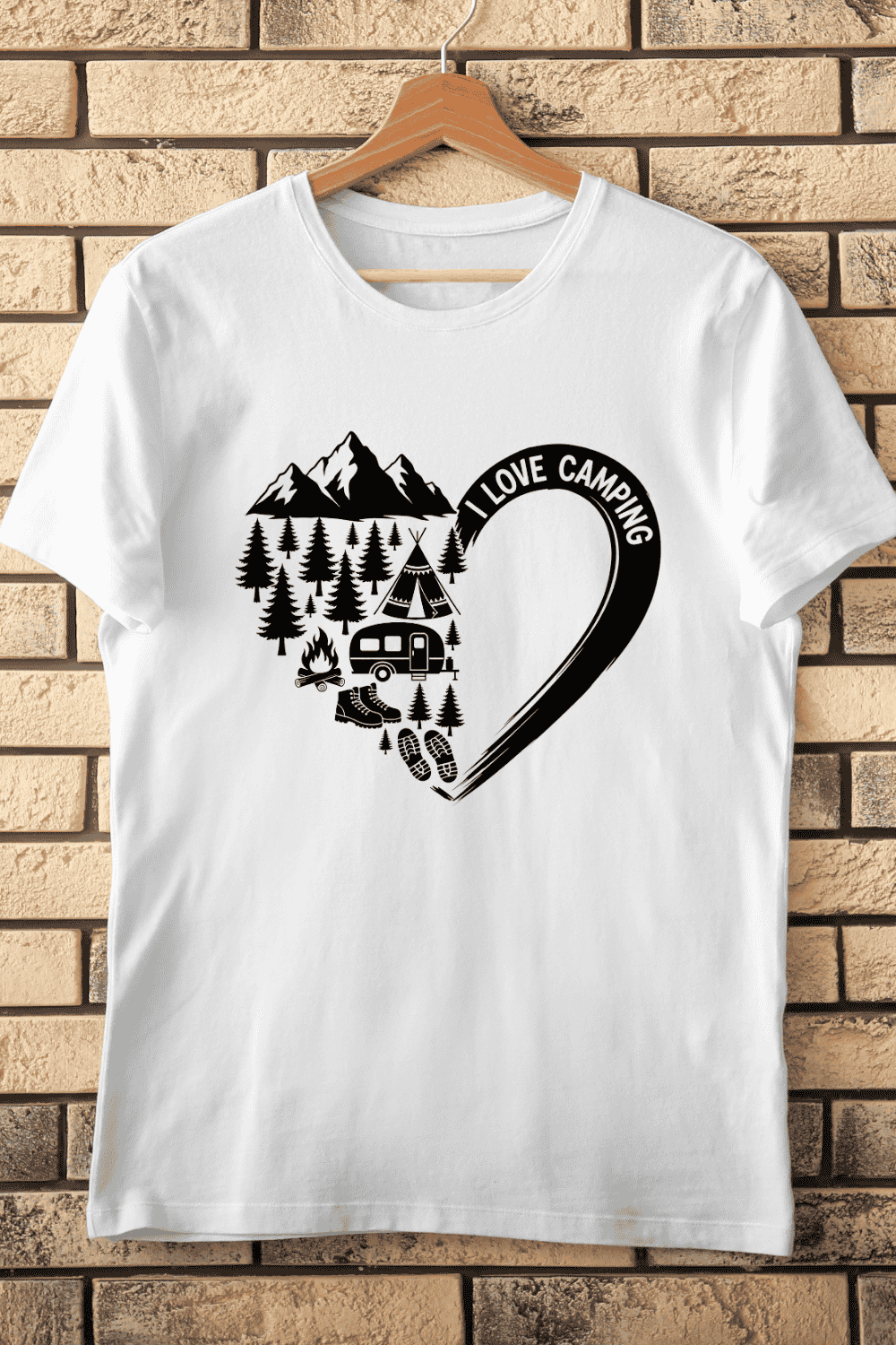 Camping Lover T-Shirt Design pinterest preview image.