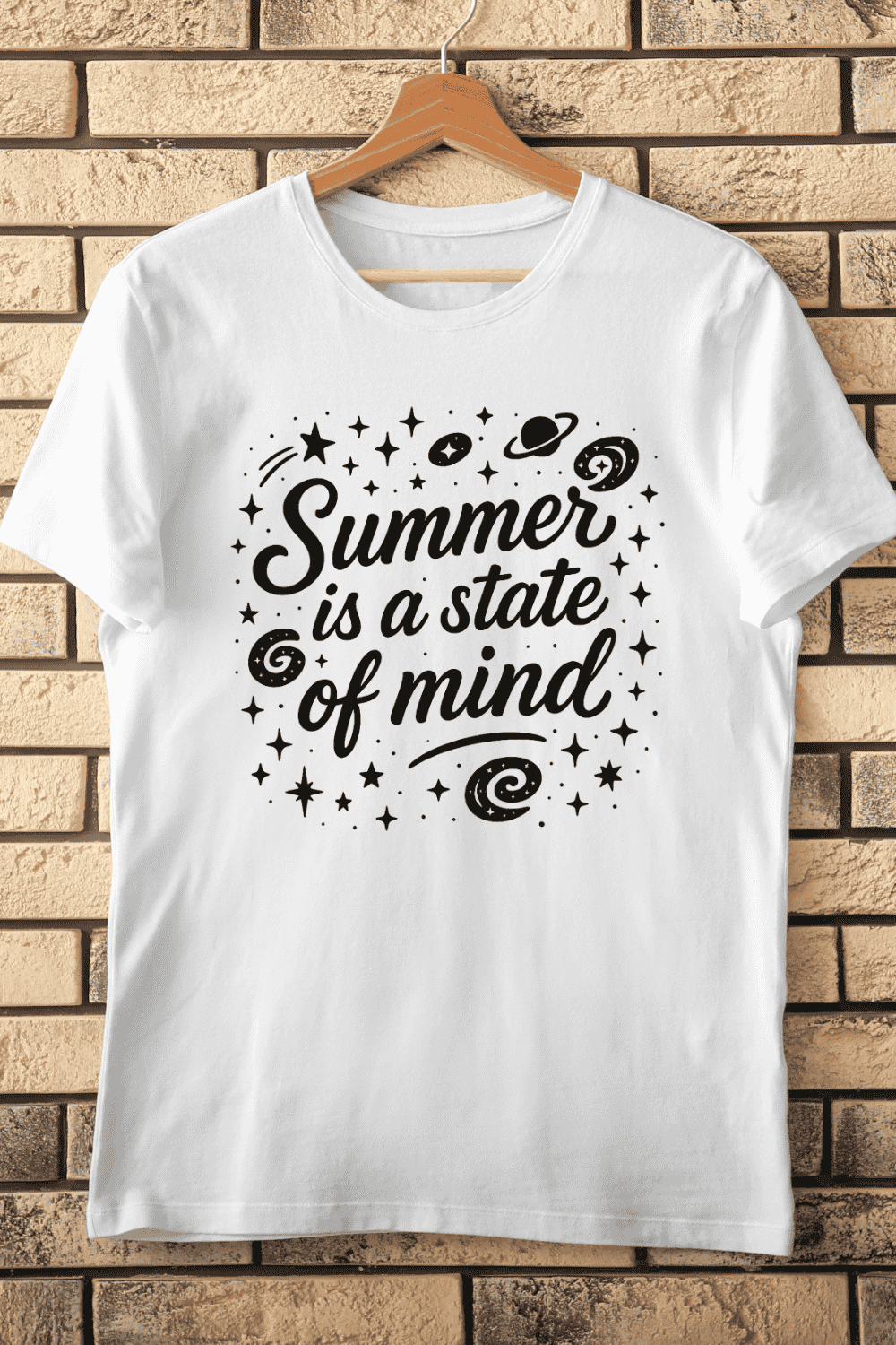 Summer is a State of Mind T-Shirt Design pinterest preview image.