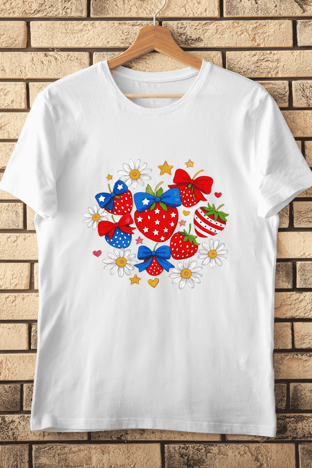 Fourth of July Berry T-Shirt Design pinterest preview image.