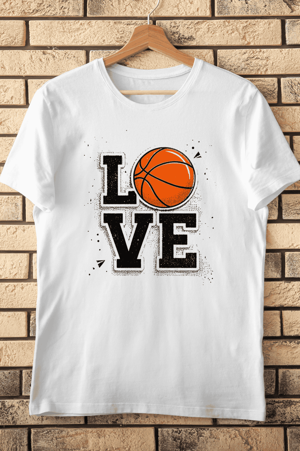 Basketball LOVE PNG for T-Shirt Design pinterest preview image.