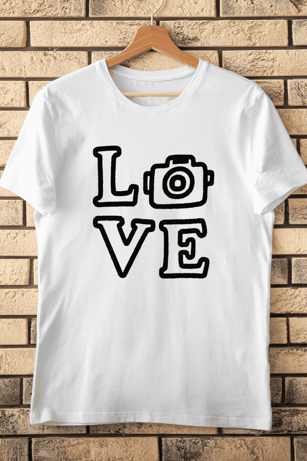 LOVE Photography Camera T-Shirt Design pinterest preview image.