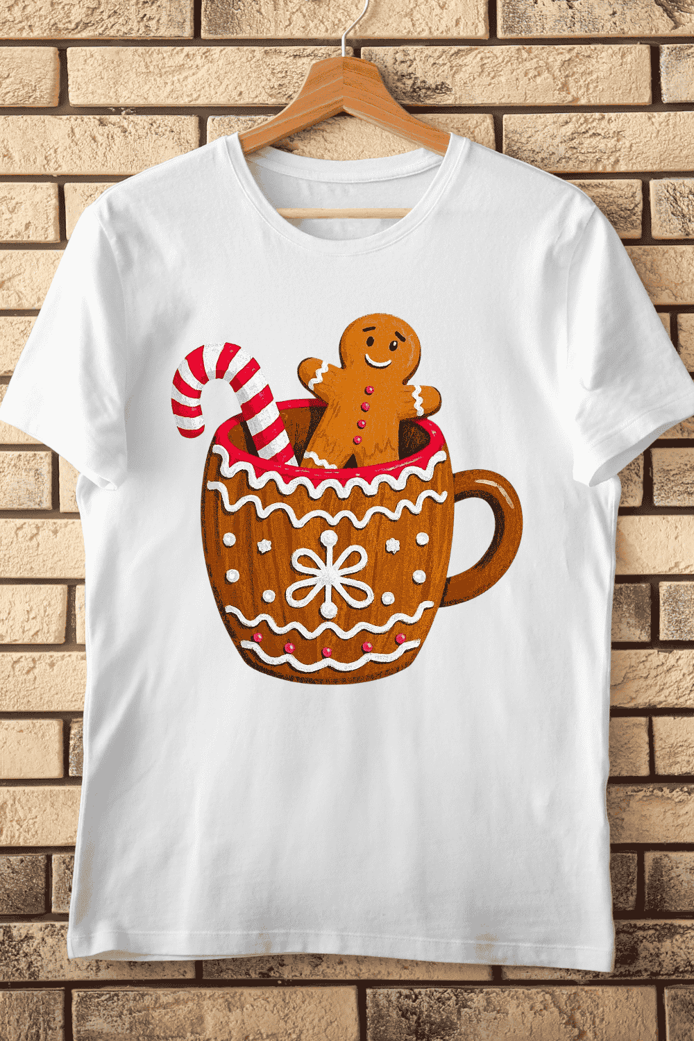 Holiday Drink Mug T-Shirt Design pinterest preview image.